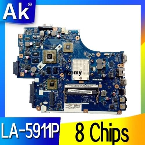 The laptop motherboard for For Acer ASPIRE 5551G 5552G MBR4302001 NEW75 LA-5911P REV:1.0 With graphic card 8 Chips