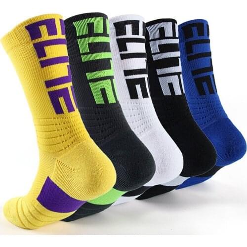 Fashion Sports Basketball Socks Men Comfortable Breathable Anti-Slip Cycling Socks Running Compression Fitness Long Cotton Socks