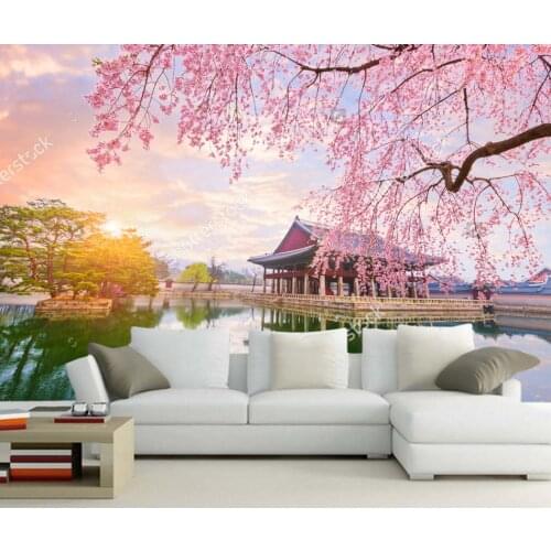 Custom natural landscape wall,Gyeongbokgung palace in seoul city of korea,for living room bedroom sofa background wallpaper pvc