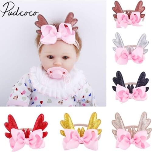 2018 Brand New Christmas Party Princess Toddler Kids Baby Girls Boys Headband Bowknot Santa Deer Elk Hair band Dance Ballet Wear
