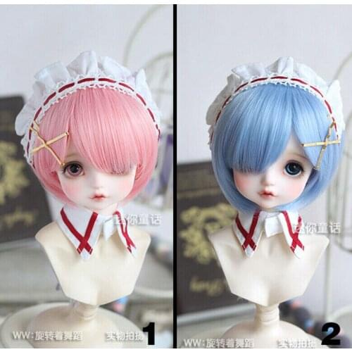 New Anime Re:Zero Kara Hajimeru Isekai Seikatsu Ram Rem Cosplay 1/3 BJD Wig Doll Wig
