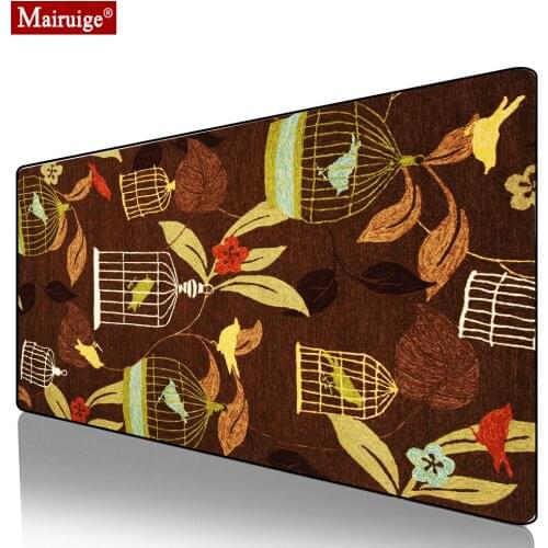 Bird Flower Persian Rug Mouse Pad XXL Gamer Desk Mat Large Keyboard Pad Gaming MousePad 90x40cm/80x30cm for Laptop Table Pads