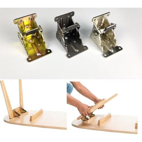 2pcs 90 Degree Folding Hinge Table Legs Brackets Fold Feet For Table Chair Extension Tables Foldable Self-Locking Feet Hinges