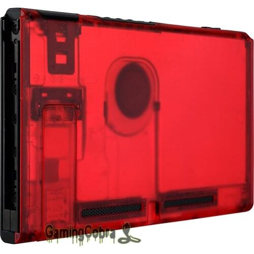 Custom Transparent Clear Red Console Back Plate DIY Replacement Housing Shell Case for Nintendo Switch Console with Kickstand