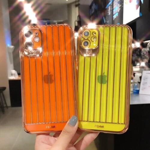 INS Luxury Stripes Electroplated Phone Case For iPhone 11 Pro Max XS X XR 7 8 Plus SE Silicone Fashion Shockproof Plated Cover