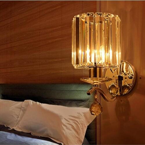 Modern led wall sconce long crystal Bar wall lights for Home led lustre iluminacion interior lighting bedroom E27 crystal lamp