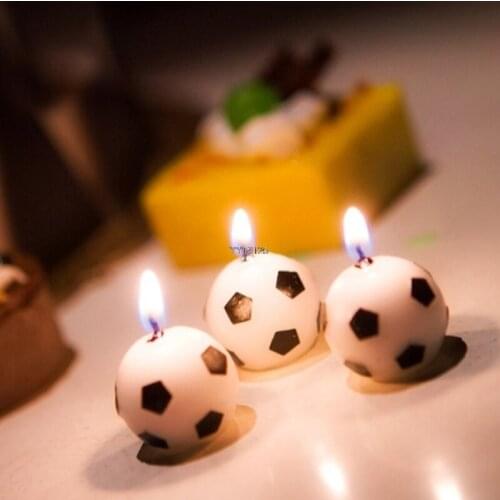 6Pcs Cute Soccer Ball Football Cake Candles Kids Birthday Party Supplies Baby Shower Cake Candle Decoration Party Favors Mar