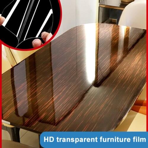 Adhesive Table Protective Film Glossy Clear Protection Anti-scratch Heat Resistant Furniture Stickers for Home GQ