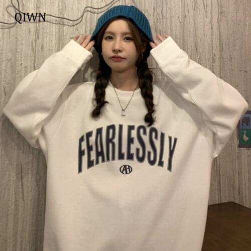 Street Loose Letter Print Sweatshirt Women Spring Autumn Casual Long Sleeve Round Neck Basic Pullover Girl Fashion Thin Tops