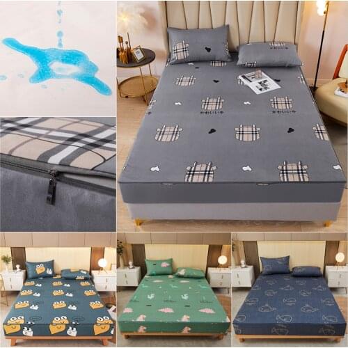 Waterproof Mattress Cover With Zipper Six Sides All Inclusive Tatami Mattress Cover Queen Quilted Bed Fitted Sheet Customizable