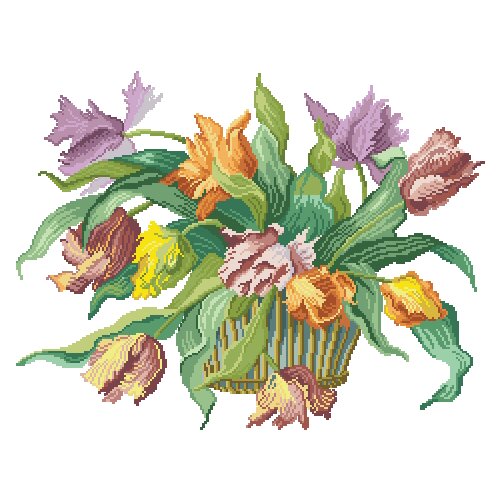 Cross stitch Handmade 14CT Counted Canvas DIY,Cross-stitch kits,Embroidery #-Wild Tulip 53-43