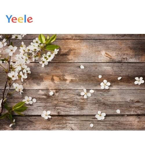 Yeele Old Wooden Board Planks Fresh Flowers Portrait Photography Backgrounds Customized Photographic Backdrops for Photo Studio