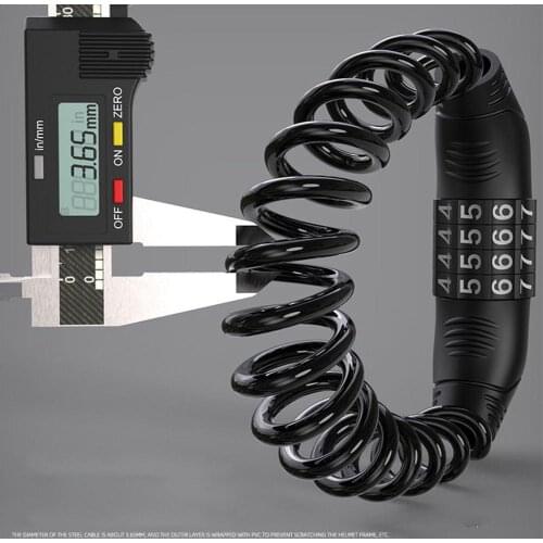 Universal Motorcycle Helmet Lock & Cable Durable Sleek Black Tough Combination PIN Locking Anti Theft Motorcycle Wheel Padlock