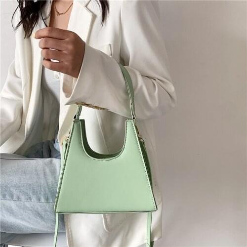 2021 New Small Solid Color PU Leather Bag Crossbody Summer Luxury Brand Shoulder Belt Design Female Handbags and Purses Totes