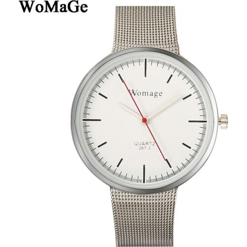 Women Watch Fashion Simple Style Men Luxury Grid Mesh Alloy Strap Watch Womage Brand Casual Quartz Wrist Watch Relogio Femilino