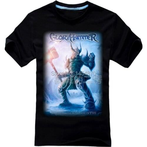 4 kinds Science Fiction Thor Gloryhammer Rock Fashion Brand shirt heavy Metal Punk fitness 100%Cotton skateboard camiseta