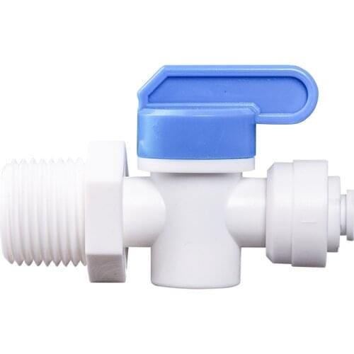 1/2" Male - 1/4" OD Tube PE Pipe Fitting Backwash Controlled Ball Valve Aquarium RO Water Filter Reverse Osmosis System