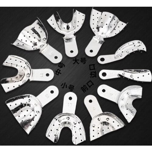 6Pcs/Set Dental Lab L/M/S Size Upper Lower aluminium alloy impression Trays Dentisty Instrument Teeth Holder Tray Autoclavable