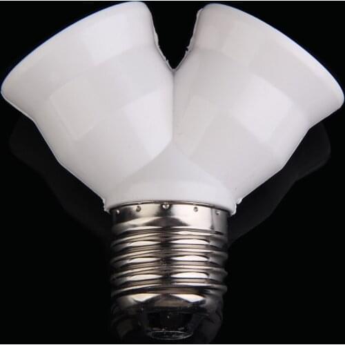 E27 Base Light Lamp Bulb Socket 1 to 2 Splitter Adapter Converter Socket