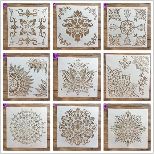 CraftArtGo DIY flower Stencils Painting Scrapbook Coloring Cake decorating sugar powder sieve printing mold printing table