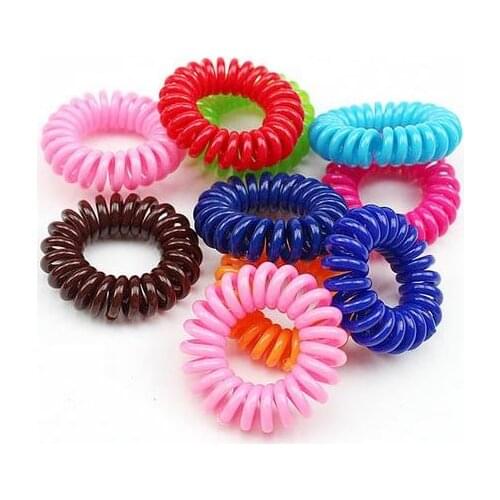 5pcs Crystal Telephone Line Elasticity Rubber Hair Band Tie Hair Accessory Fashion Women Headwears Girl Jewelry Spring Hair Rope