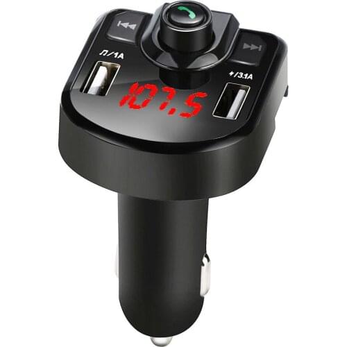 Car Bluetooth 5.0 FM Transmitter Wireless Handsfree Audio Receiver Auto MP3 Player 2.1A Dual USB Fast Charger Car Accessories DD