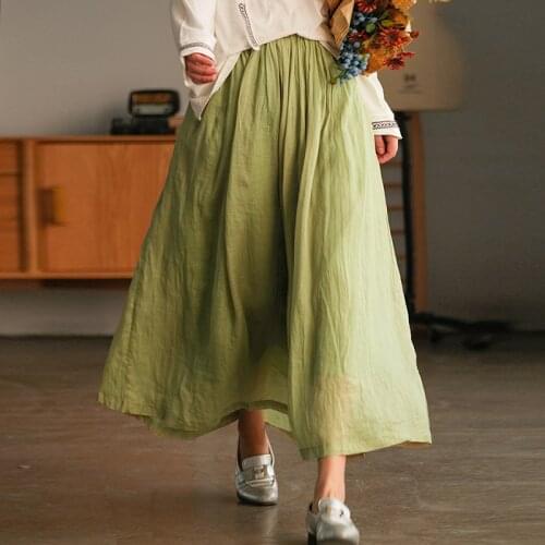 Женские юбки с высокой талией Johnature China At AliExpress