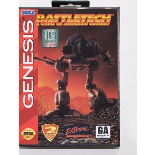 Battletech Game Cartridge 16 bit MD Game Card With Retail Box For Sega Mega Drive For Genesis