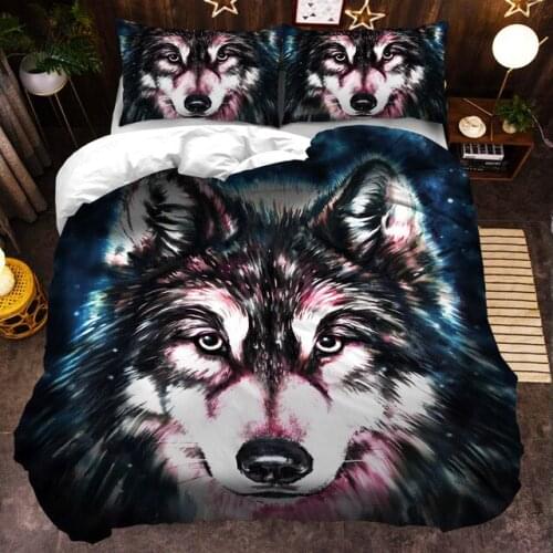3D Wolf Bedding Set Black White Duvet Cover For Adults Bedroom Luxury Comforter Set Queen King 220x240 Size Aniaml Bed Set