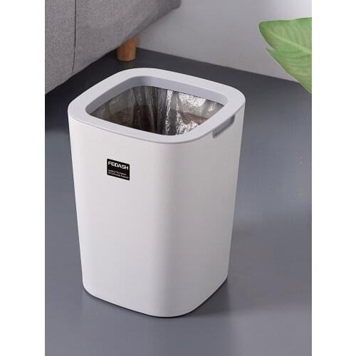 Kitchen White Trash Bin Nordic Modern Rectangle Eco-Friendly Trash Bin Bedroom Rangement Cuisine Household Cleaning Tools BD50WB