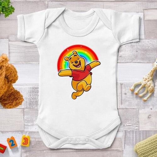 Summer Baby Rompers Cartoon Print Baby Girls Boys Jumpsuits Harajuku Winnie The Pooh Cute Bodysuits For Newborns