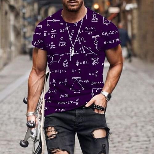 2021 Boys Clothing mathematical formula Printed Harajuku Tops Summer 3D Fashion Mens T-shirt O-Neck Shirt Large Size Streetwear