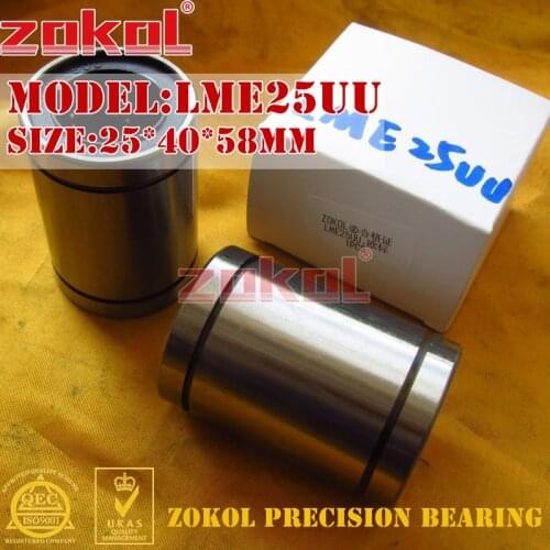 ZOKOL LME25 UU bearing LME25UU European standard linear motion bearing 25*40*58mm