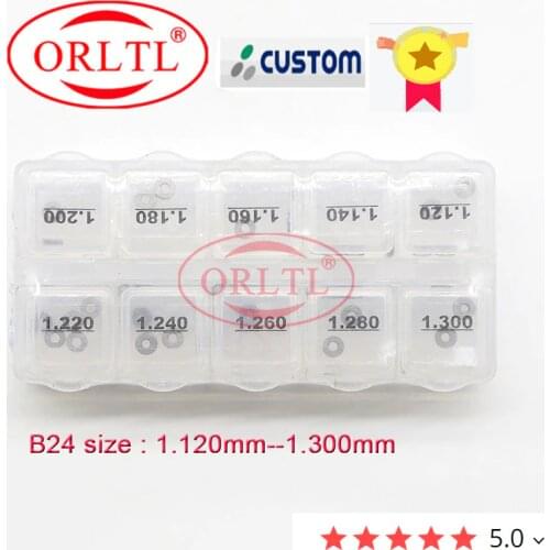 ORLTL Injector Shims Gaskets B24 1.120~1.300 MM Diesel Common Rail Injector Adjust Shims Washer For DENSO 50pc /Box