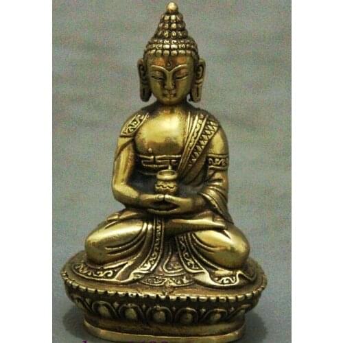 TIBET BRASS BUDDHISM AYUTTHAYA SHAKYAMUNI SAKYAMUNI BUDDHA BOWL STATUE FIGURINE