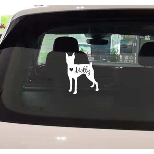 Miniature Pinscher Art Decal Personalized Dog Name Vinyl Decal Sticker