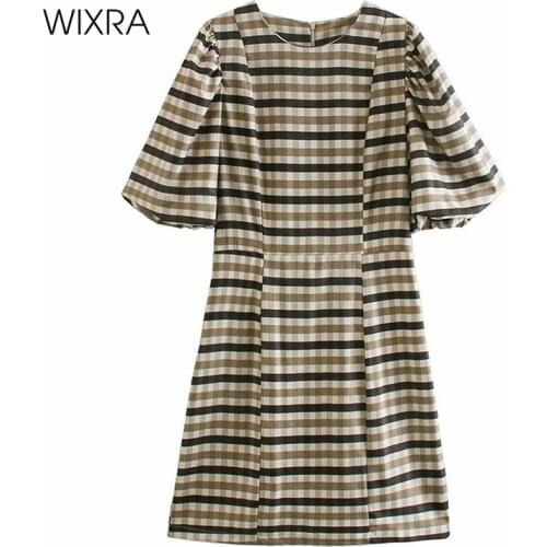 Модные платья в клетку Wixra China At AliExpress