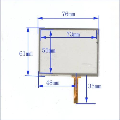 ZhiYuSun P00838PYEVA 3.5inch 76*61 4 wire TOUCH SCREEN for gps glass touch panel width 61mm length76mm this is compatible
