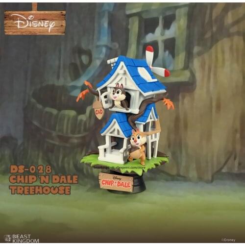 Beast kingdom Disney Chip N Dale Tree House Squirrel scene animation Garage Kits Model Kits Collecting gift toys