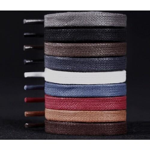 1 Pair Waxing Shoe Laces Flat Waterproof Not stiff Shoelaces High gang Casual Leather Shoes Martin boots Shoelace Unisex
