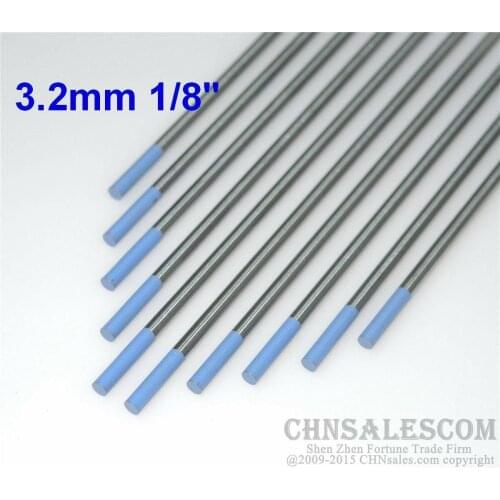 CHNsalescom 10 pcs WL20 3.2X150mm 1/8"X6" Lanthanated Tungsten Electrode Sky Blue