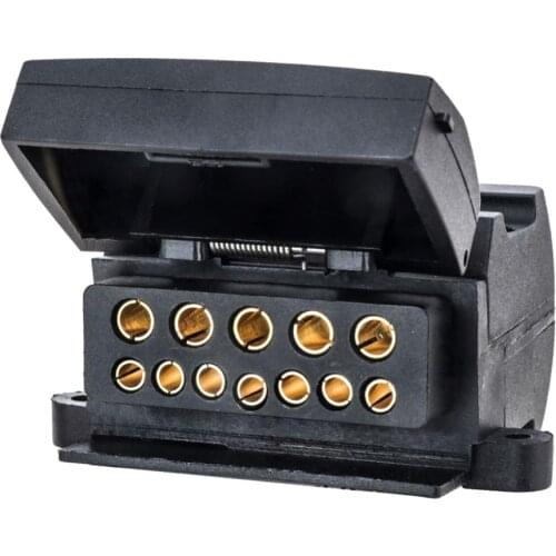 12 Pin Australian Trailer Flat Socket Signal Light Caravan Connector+PVC