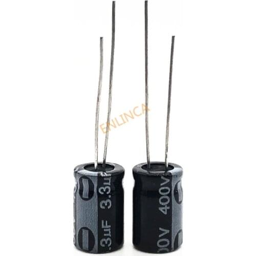 30pcs/lot 400V 3.3UF 8*12 RADIAL aluminum electrolytic capacitor 3300NF 20