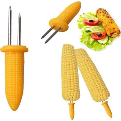 6/12PCS Corn on The Cob Holders Stainless Steel BBQ Prongs Skewers Forks Party Grilling Bbq Tools
