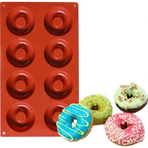 8 Holes Round Donut Silicone Cake Mold Baking Accessories Household DIY Handmade Soap Mold Chocolate Mold