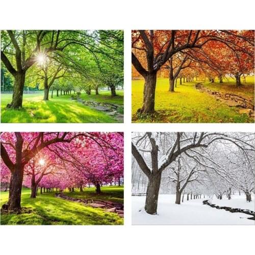 5D DIY Diamond Painting Trees Spring, Summer, Autumn, Winter, Four Seasons, Home Decor, Picture, Rhinestone, Mosaic, Art Kit