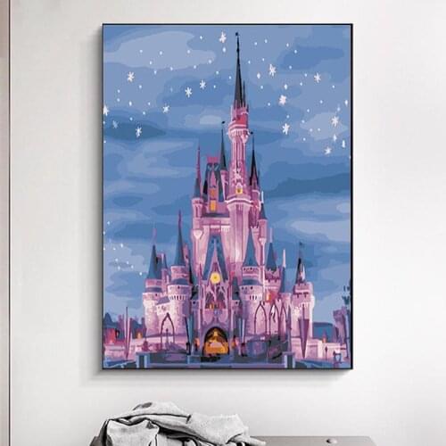 5D DIY Diamond Painting Full Square Drill Embroidery Disney Castle Diamond Embroidery Handcraft Kit For Home Decoration