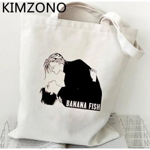Banana Fish shopping bag grocery reusable shopper bolso bag sacola tote reciclaje woven grab