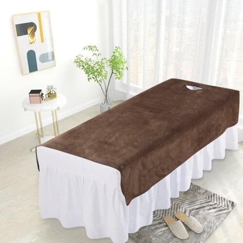 80x200/120x200cm Velvet Beauty Salon Bed Sheets SPA Massage Bed Table Cover Sheets Solid With/no Hole