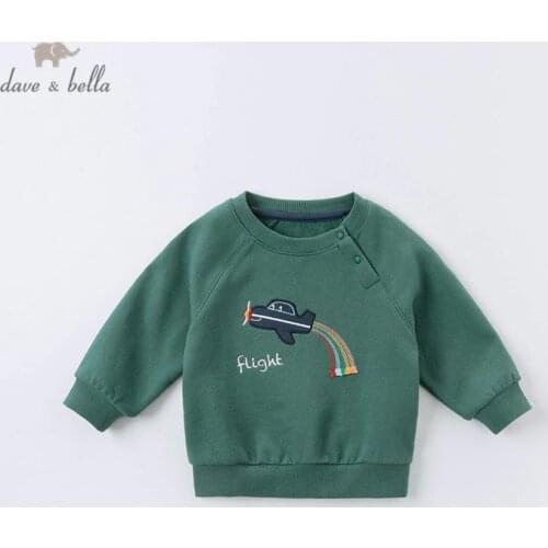 DBX14609 dave bella autumn baby boys handsome cartoon print T-shirt children tops boys fashion kids fashion tees